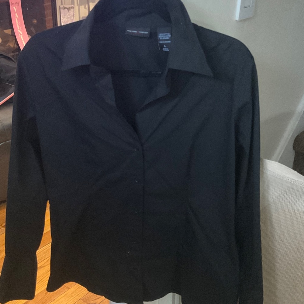 New York & Company Black Collared Shirt